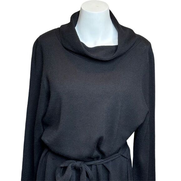 Talbots black wool turtleneck belted sweater dress size XL - Picture 2 of 13